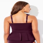 Underwire Shirred Ring Bandeau Tankini Top image number 1
