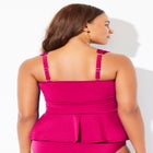 Underwire Shirred Ring Bandeau Tankini Top image number null