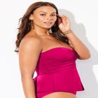 Underwire Shirred Ring Bandeau Tankini Top image number null