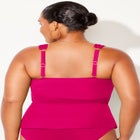 Underwire Shirred Ring Bandeau Tankini Top image number null