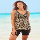 A-Line Flowy V-Neck Tankini Top with Built-In Bra image number 0