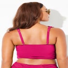 Shimmer Shirred Ring Bandeau Bikini Top image number null