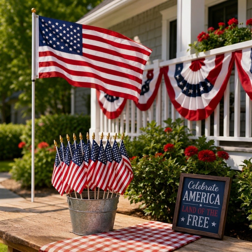 Set of 12 American Flag Sticks image number 2