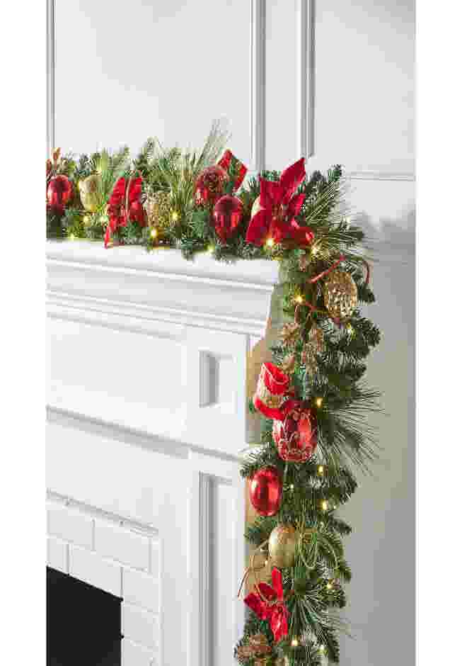 9' Pre-Lit Ribbon Garland image number 0