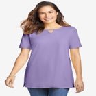 Perfect Short-Sleeve Keyhole Tee image number null