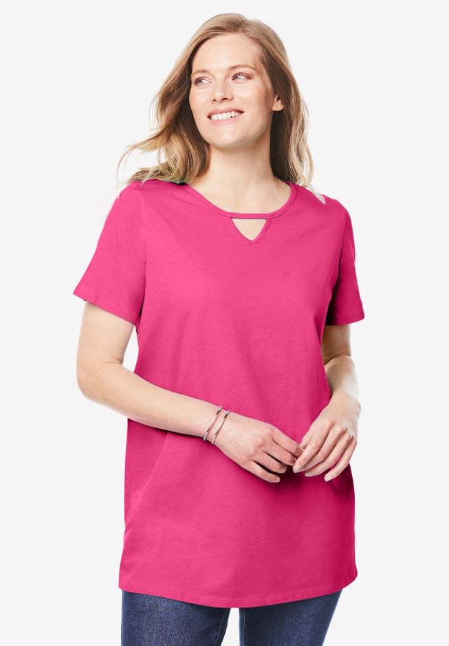 Perfect Short-Sleeve Keyhole Tee image number 6