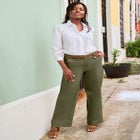 Stretch Cotton Chino Wide-Leg Trouser image number 0