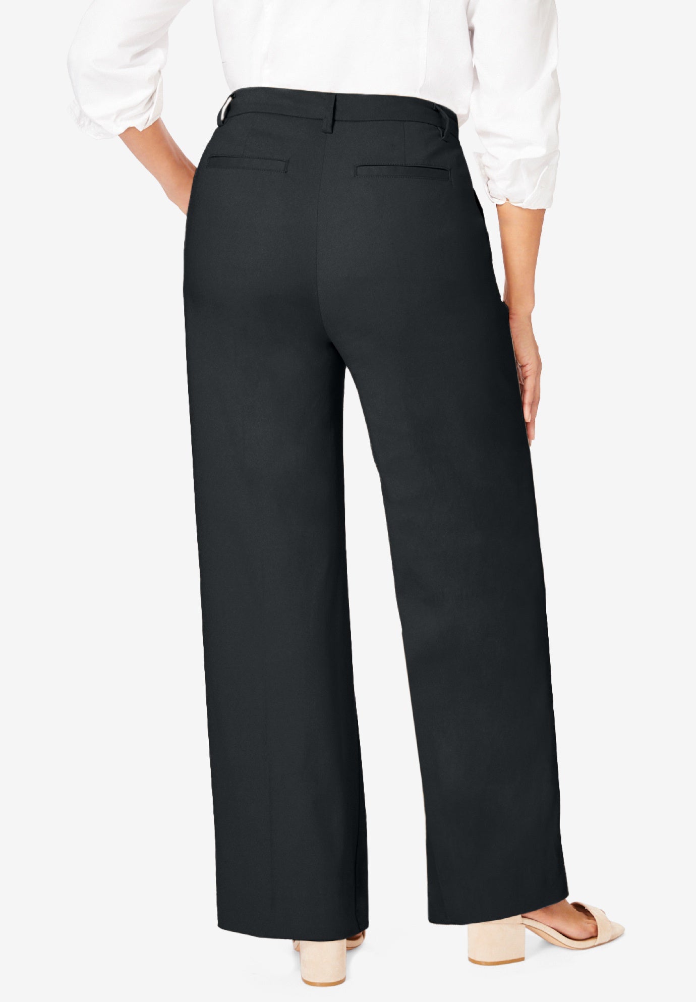 Stretch Cotton Chino Wide-Leg Trouser image number 2