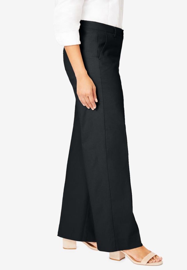 Stretch Cotton Chino Wide-Leg Trouser image number 1