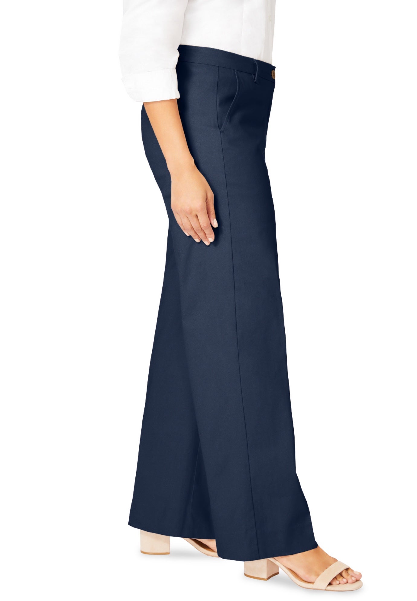 Stretch Cotton Chino Wide-Leg Trouser image number 3