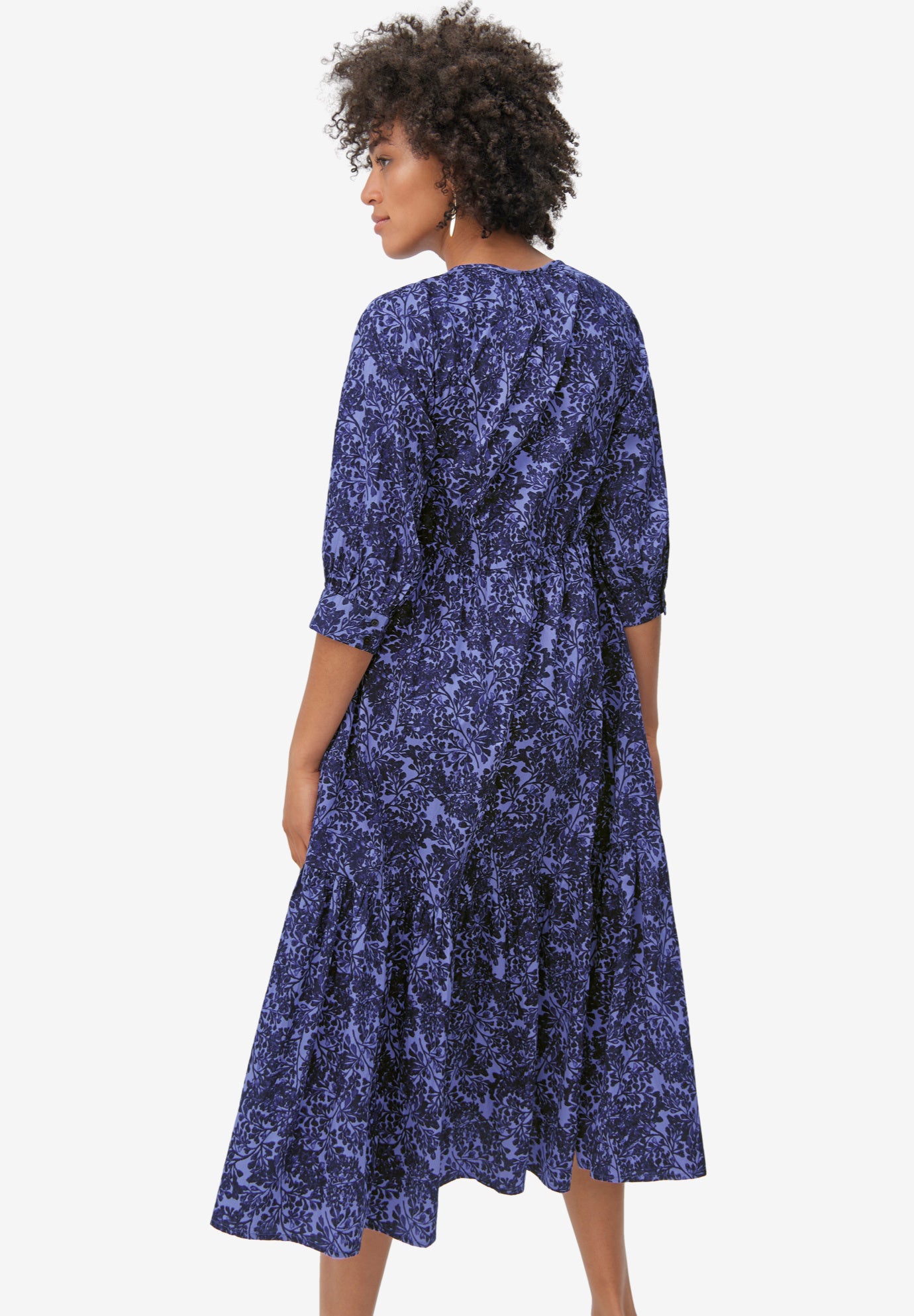 Tiered Cotton Midi Dress image number 1