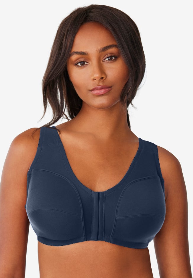 3-Pack Front-Close Cotton Wireless Bra image number 6