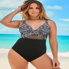 Cut Out Mesh Underwire One Piece Swimsuit image number null