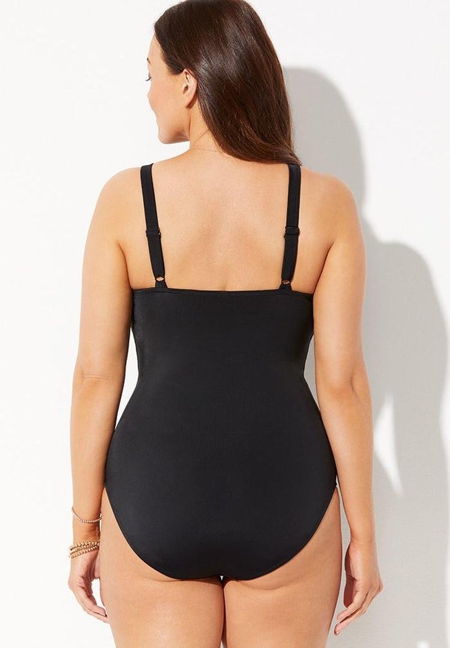 Shirred Underwire One Piece Swimsuit image number 1