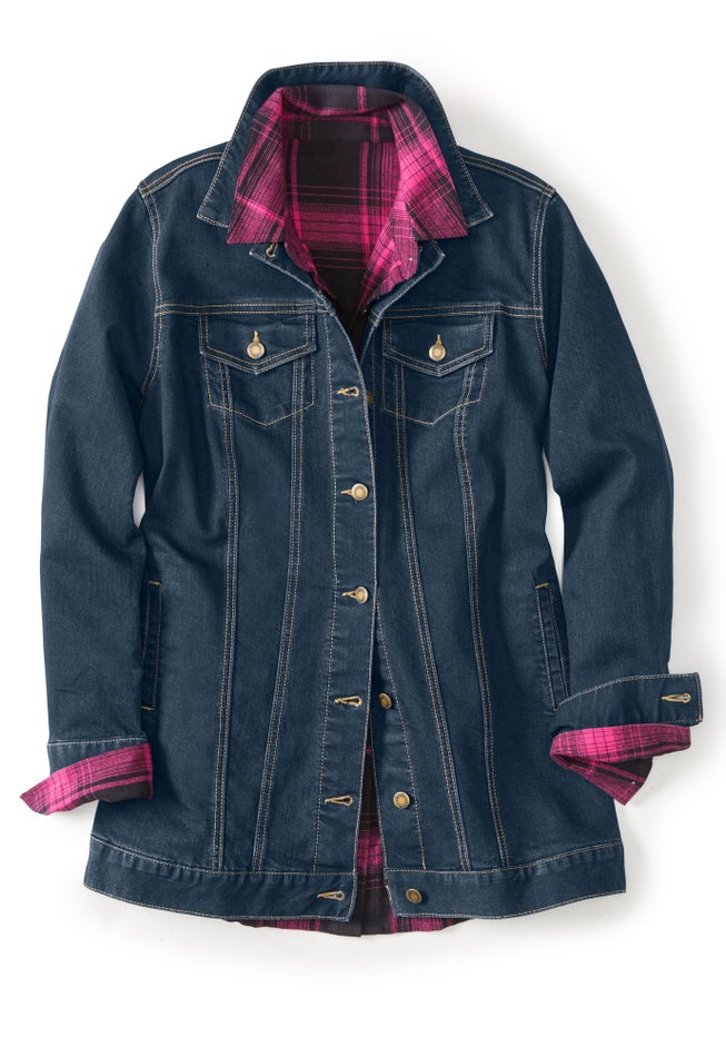 Long Stretch Denim Jean Jacket image number 5