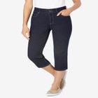 Stretch Built-in Slimming Panel Capri Jeans image number null