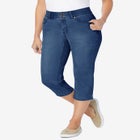 Stretch Built-in Slimming Panel Capri Jeans image number null
