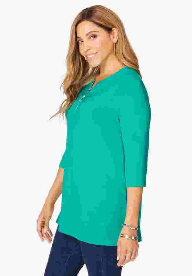 Stretch Knit Zip Tunic image number 2