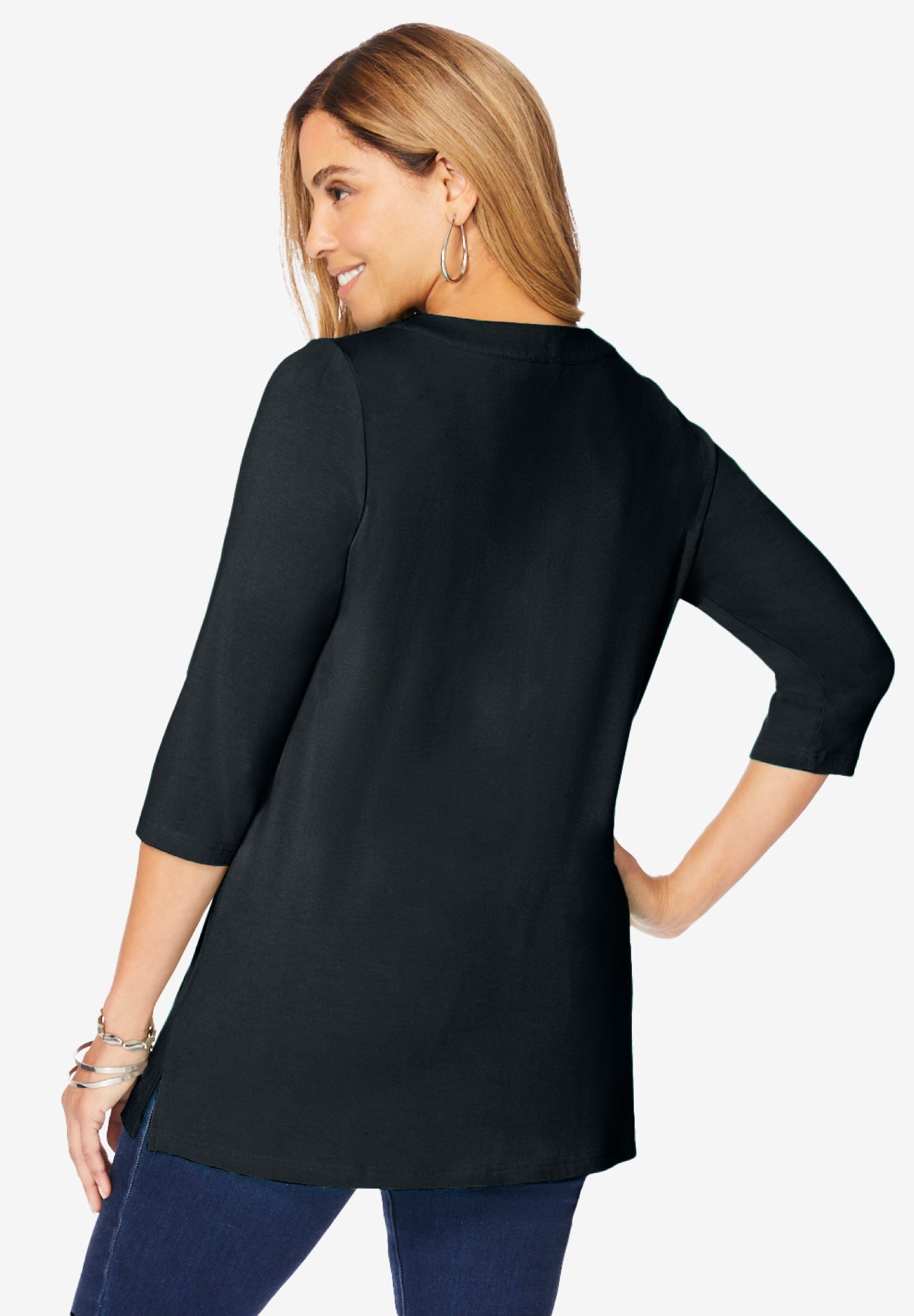 Stretch Knit Zip Tunic image number 1