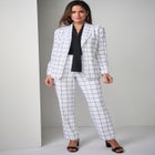 2-Piece Stretch Crepe Single-Breasted Pantsuit image number null