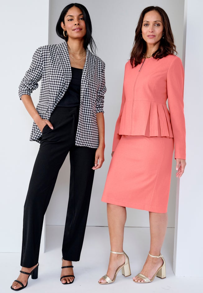 Stretch Crepe Single-Breasted Pantsuit image number 1