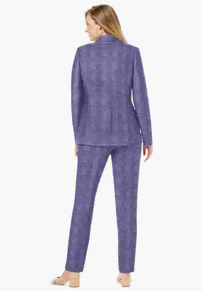 2-Piece Stretch Crepe Single-Breasted Pantsuit image number 1