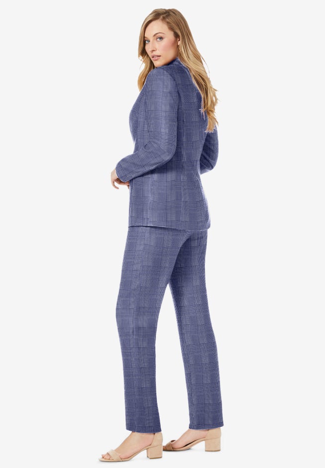 2-Piece Stretch Crepe Single-Breasted Pantsuit image number 2