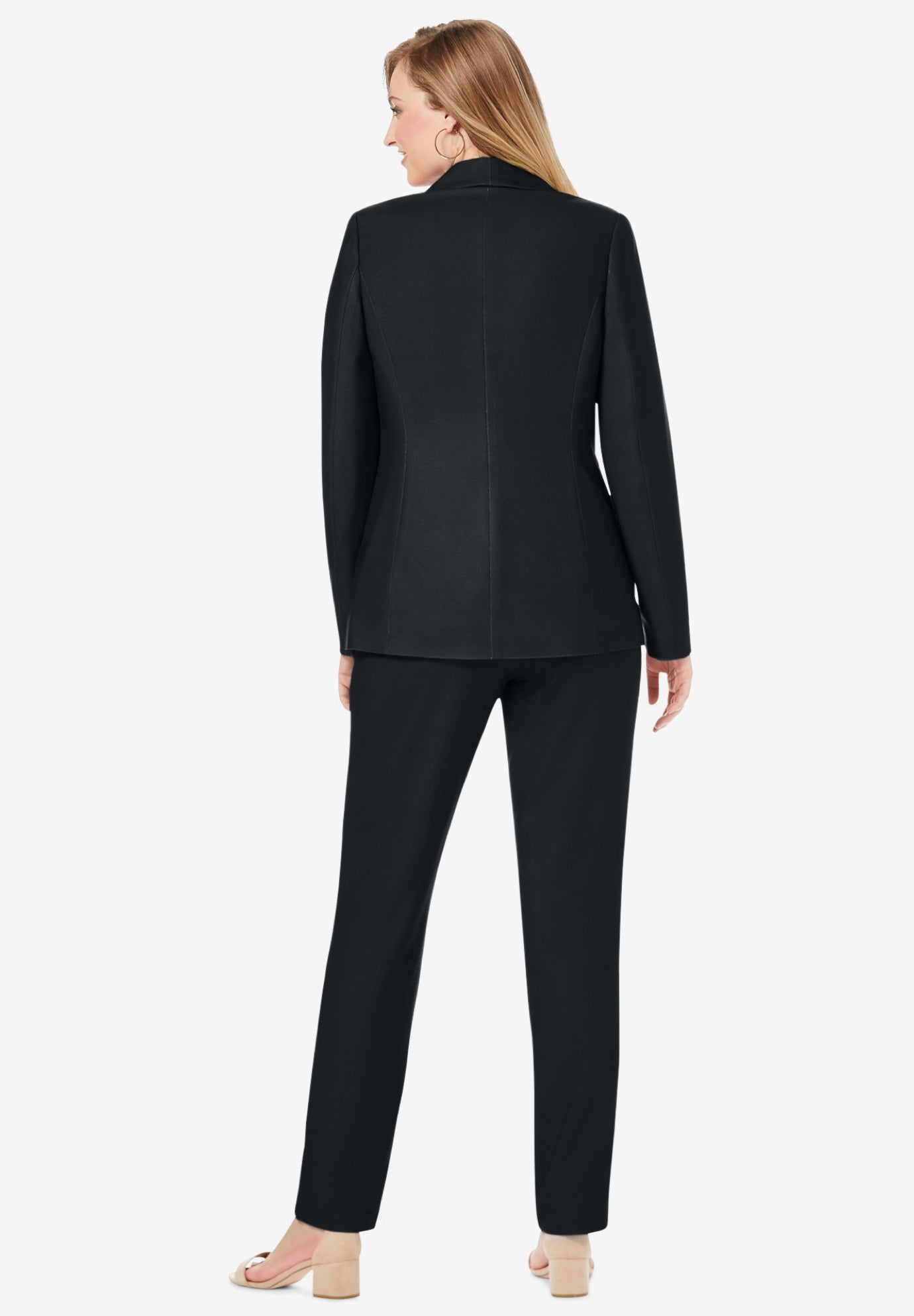2-Piece Stretch Crepe Single-Breasted Pantsuit image number 1
