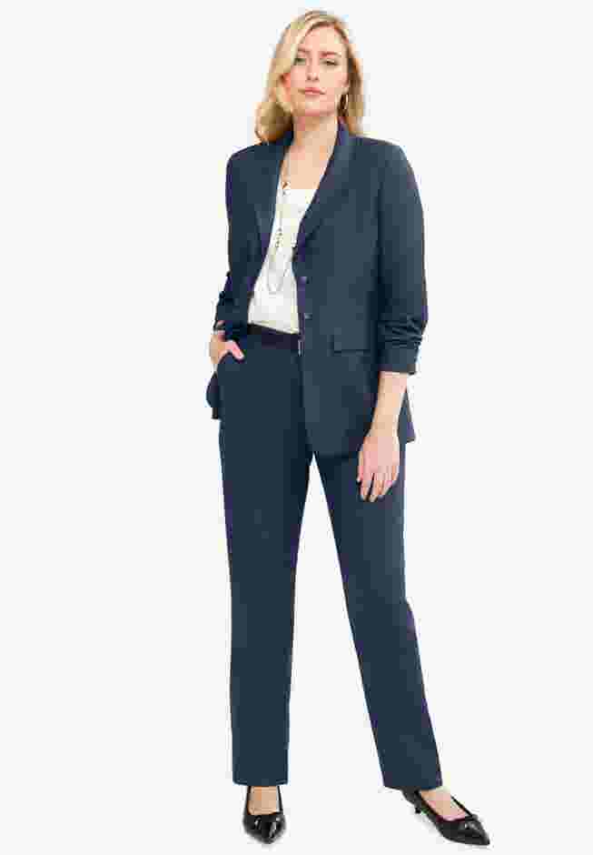2-Piece Stretch Crepe Single-Breasted Pantsuit image number 0
