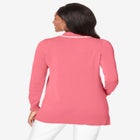 Fine Gauge Contrast Tipped Collar Sweater image number null