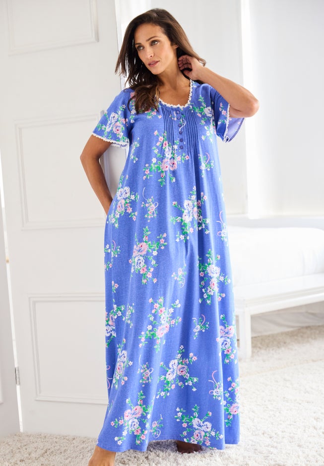 Long Pintuck Knit Gown image number 4