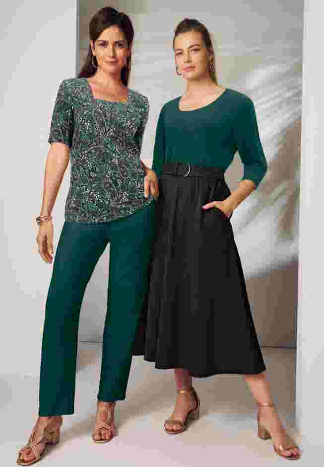 Stretch Cotton Square Neck Tee image number 3