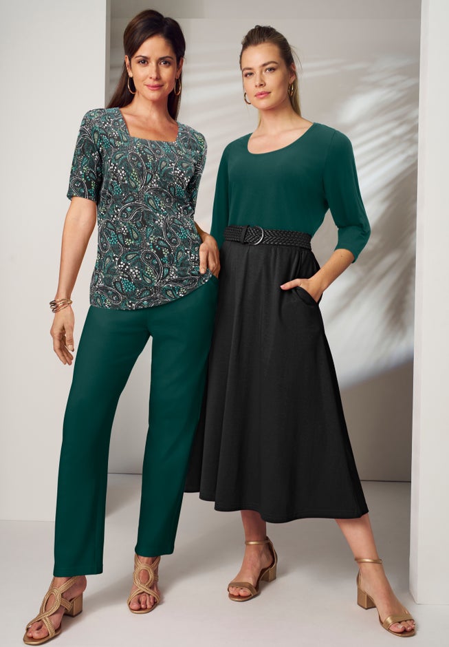 Stretch Cotton Square Neck Tee image number 4