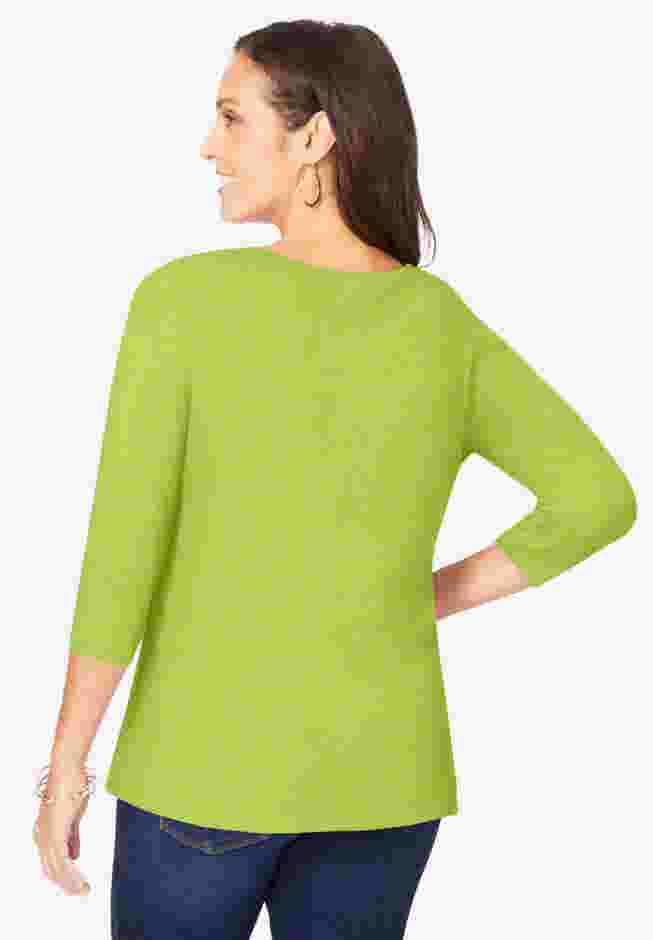 Stretch Cotton Scoop Neck Tee image number 2