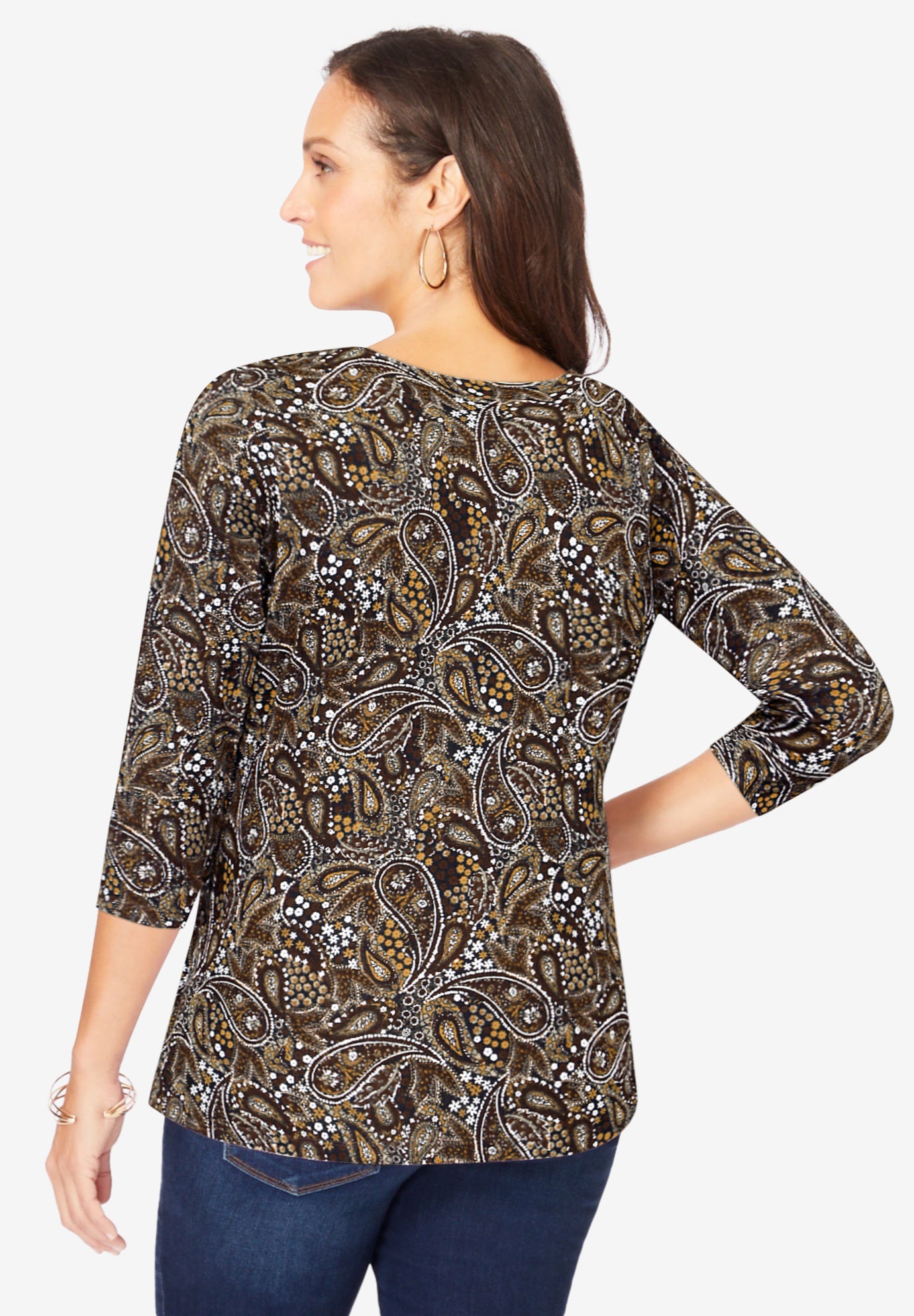 Stretch Cotton Scoop Neck Tee image number 2