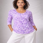 Stretch Cotton Scoop Neck Tee image number null