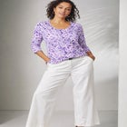 Stretch Cotton Scoop Neck Tee image number null