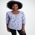 Stretch Cotton Scoop Neck Tee image number null