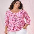 Stretch Cotton Scoop Neck Tee image number null