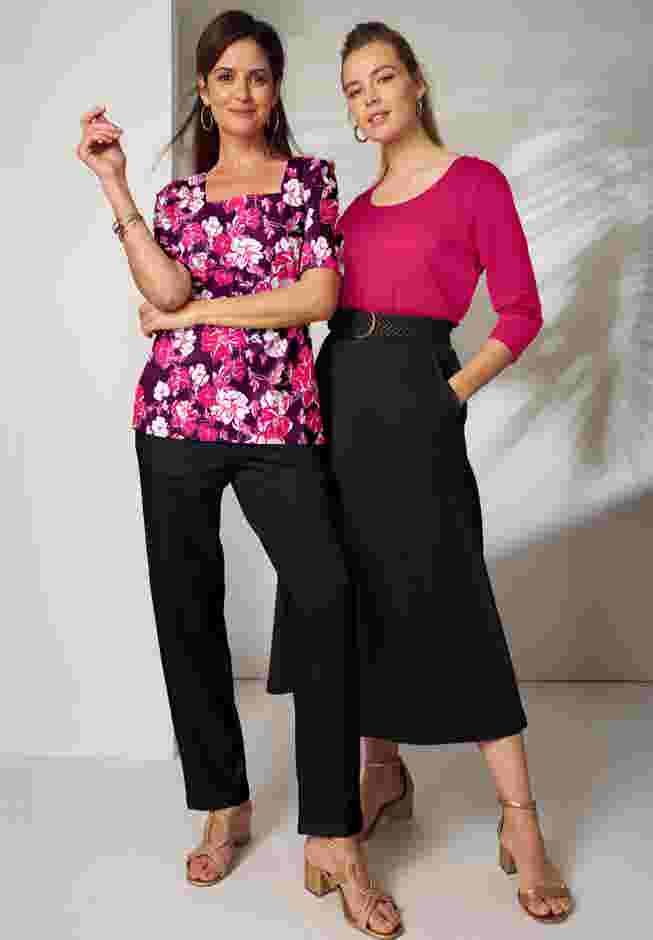 Stretch Cotton Square Neck Tee image number 3