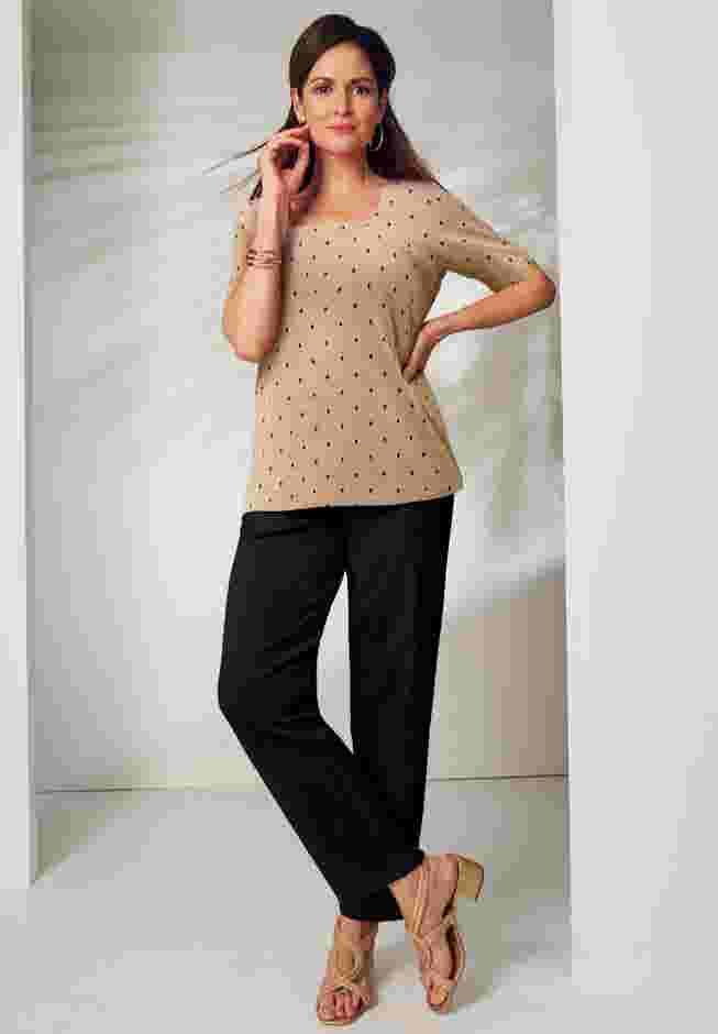 Stretch Cotton Square Neck Tee image number 4