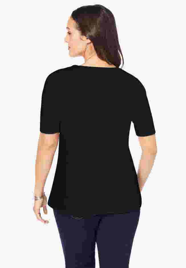 Stretch Cotton Square Neck Tee image number 2