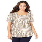 Stretch Cotton Square Neck Tee image number null