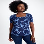 Stretch Cotton Square Neck Tee image number null