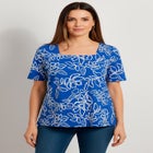 Stretch Cotton Square Neck Tee image number 0