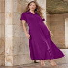Stretch Cotton Button Front Maxi Dress image number null