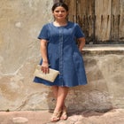 Button Front Denim Dress image number null