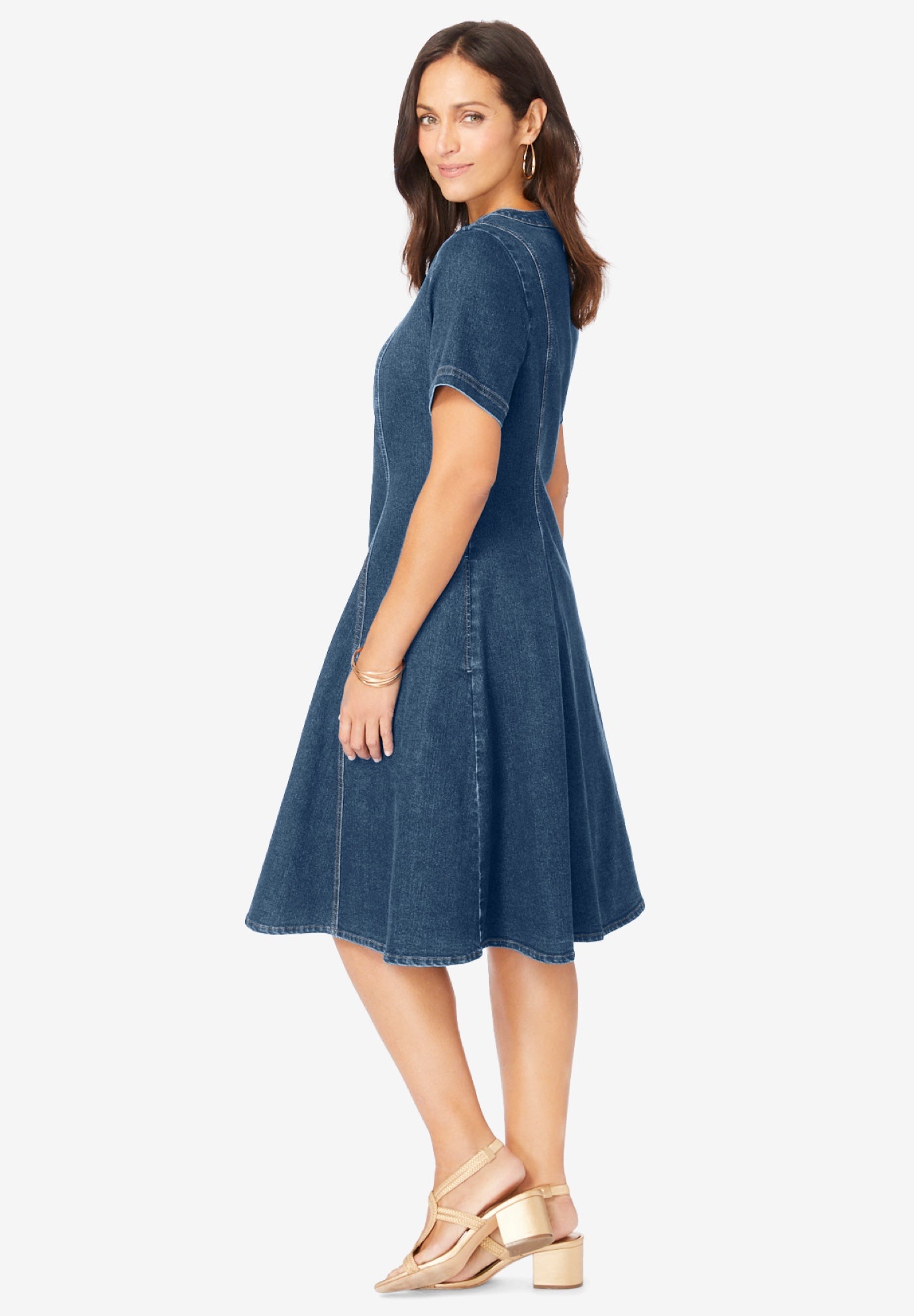 Button Front Denim Dress image number 2