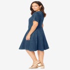 Button Front Denim Dress image number null