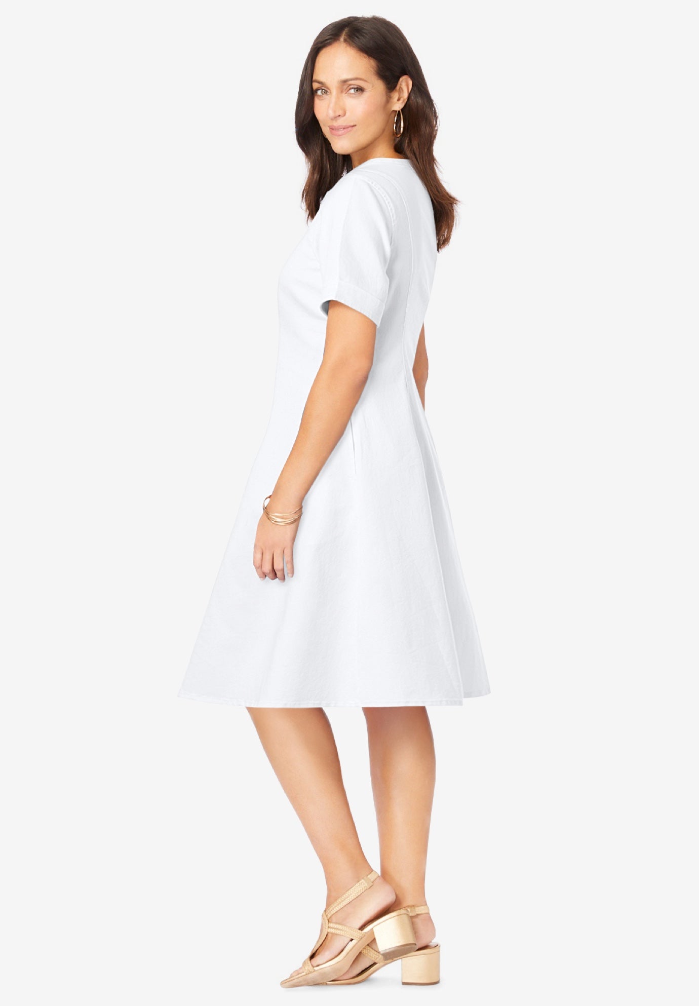 Button Front Denim Dress image number 2